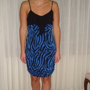 Voila blue and black leopard dress